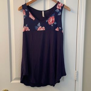Cool melon navy and floral tank
